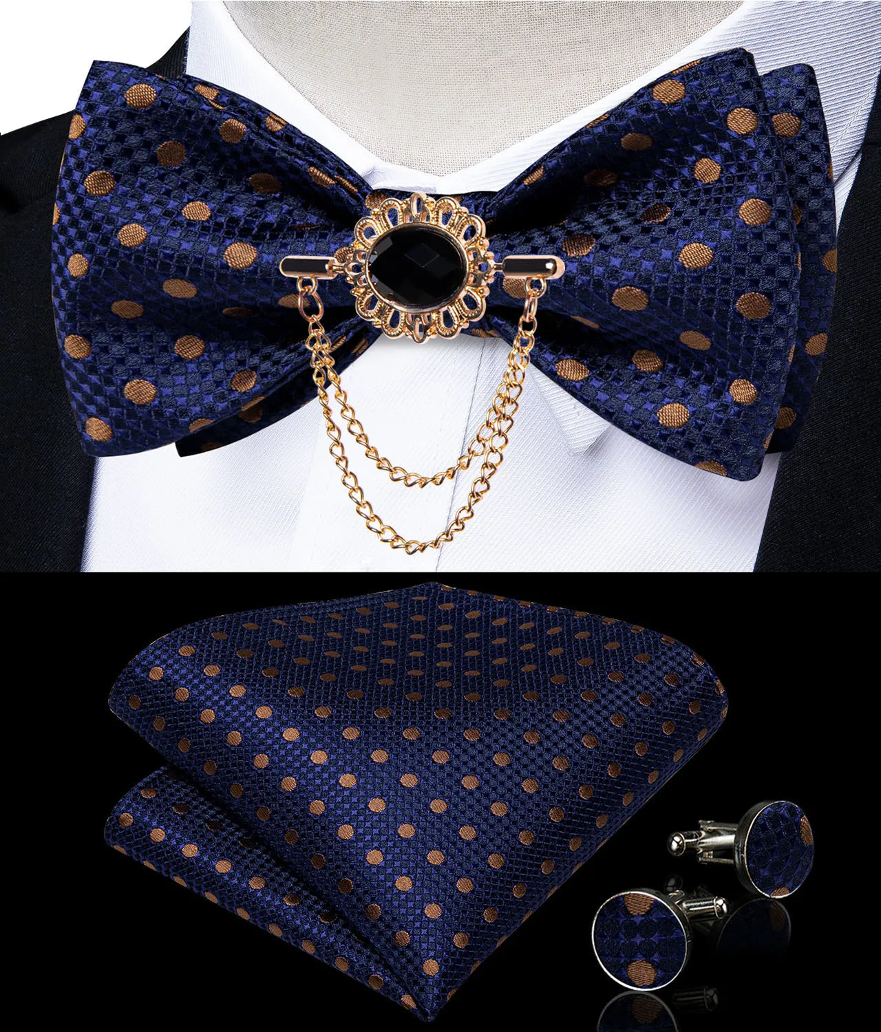 Pink Plaid Solid Men's Self Tie Bow Tie Silk Jacquard Woven Wedding Party Bowtie Hanky Brooch Set Men Butterfly Necktie DiBanGu SHOWLU FASHION STORE