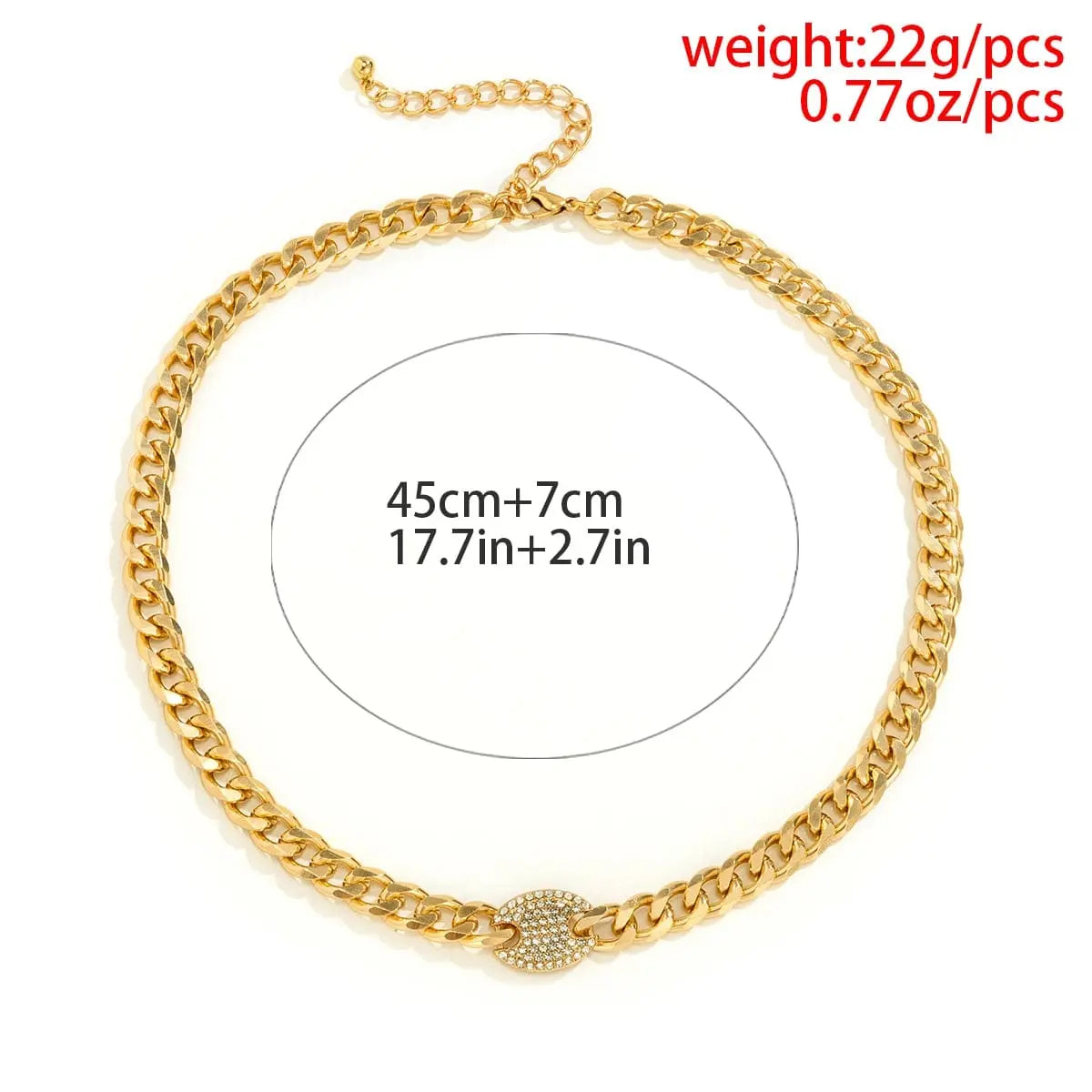 Showlu Store Nation 0 Ingemark Iced Out Rhinestones Tennis Chain Pendant Choker Necklace Hip Hop Curb Cuban CZ Bling Chunky Jewelry Steampunk Men New