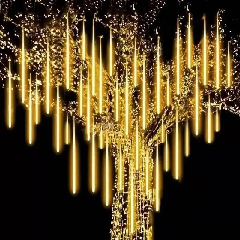LED Meteor Shower Rain Lights Waterproof Falling Raindrop Fairy String Light for Christmas Holiday Party Patio Decor 30CM - SHOWLU FASHION STORE
