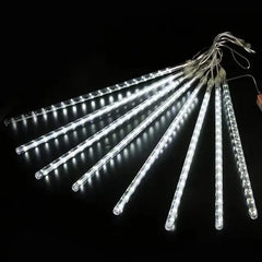 LED Meteor Shower Rain Lights Waterproof Falling Raindrop Fairy String Light for Christmas Holiday Party Patio Decor 30CM - SHOWLU FASHION STORE