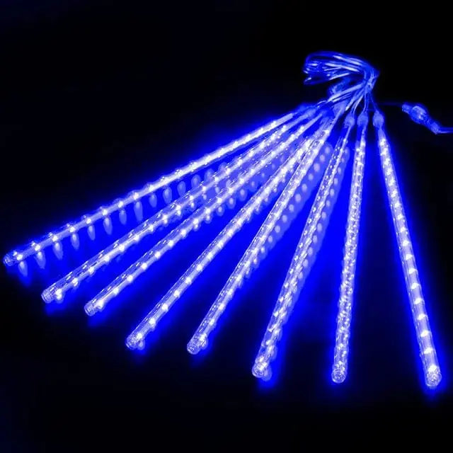 LED Meteor Shower Rain Lights Waterproof Falling Raindrop Fairy String Light for Christmas Holiday Party Patio Decor 30CM - SHOWLU FASHION STORE