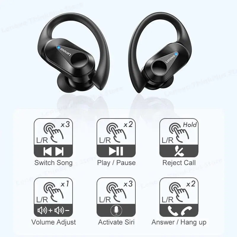 Showlu Fashion Store 0 LP75 White Lenovo LP75 Bluetooth 5.3 Earphones TWS Wireless Sport Headphones LED Digital Display HiFi Stereo Noise Reduction Gaming Earbuds