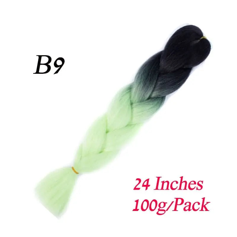 Showlu Store Nation 0 B9 / 24inches / China|1Pcs/Lot Lihui 24" Synthetic Braiding Hair Ombre Braiding Hair Packs Jumbo Braid Hair For Women Wholesale DIY Hairstyle Blue Grey