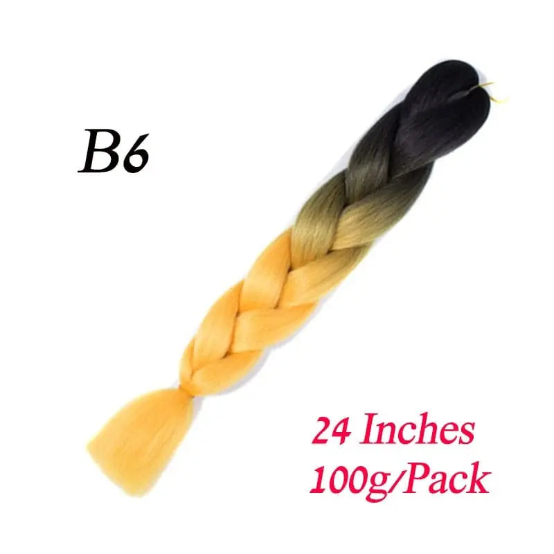 Showlu Store Nation 0 B6 / 24inches / China|1Pcs/Lot Lihui 24" Synthetic Braiding Hair Ombre Braiding Hair Packs Jumbo Braid Hair For Women Wholesale DIY Hairstyle Blue Grey