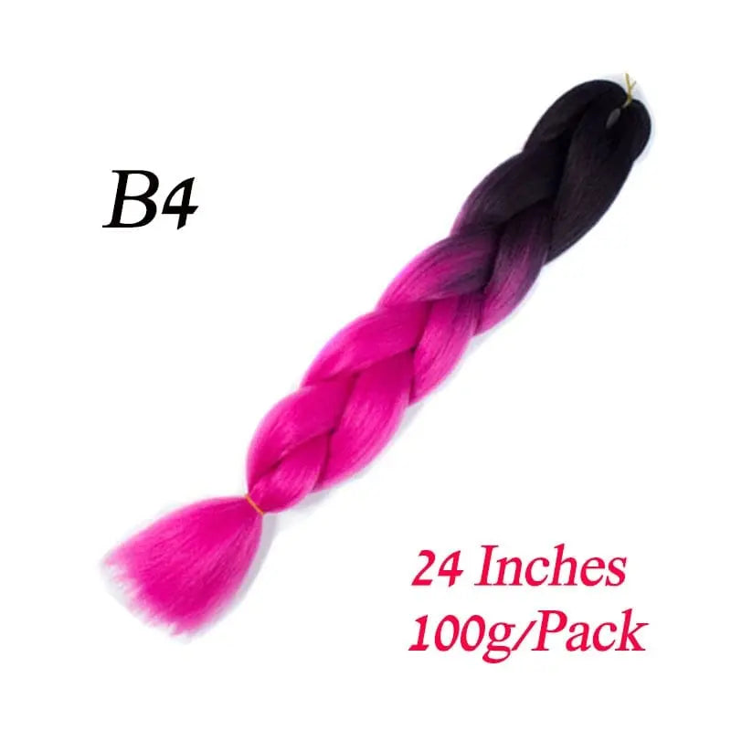 Showlu Store Nation 0 B4 / 24inches / China|1Pcs/Lot Lihui 24" Synthetic Braiding Hair Ombre Braiding Hair Packs Jumbo Braid Hair For Women Wholesale DIY Hairstyle Blue Grey