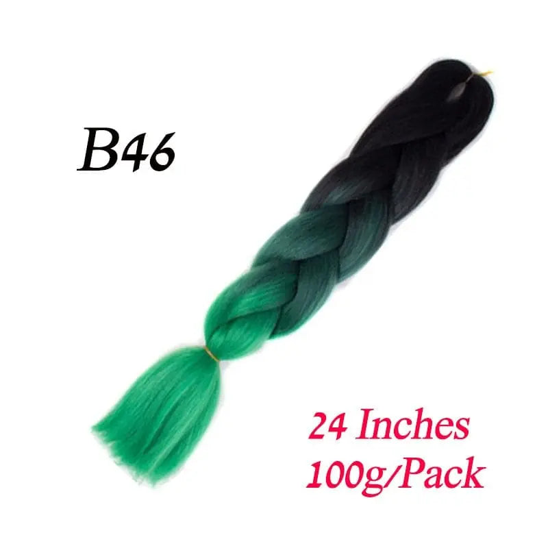 Showlu Store Nation 0 B46 / 24inches / China|1Pcs/Lot Lihui 24" Synthetic Braiding Hair Ombre Braiding Hair Packs Jumbo Braid Hair For Women Wholesale DIY Hairstyle Blue Grey