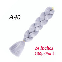 Showlu Store Nation 0 A40 / 24inches / China|1Pcs/Lot Lihui 24" Synthetic Braiding Hair Ombre Braiding Hair Packs Jumbo Braid Hair For Women Wholesale DIY Hairstyle Blue Grey