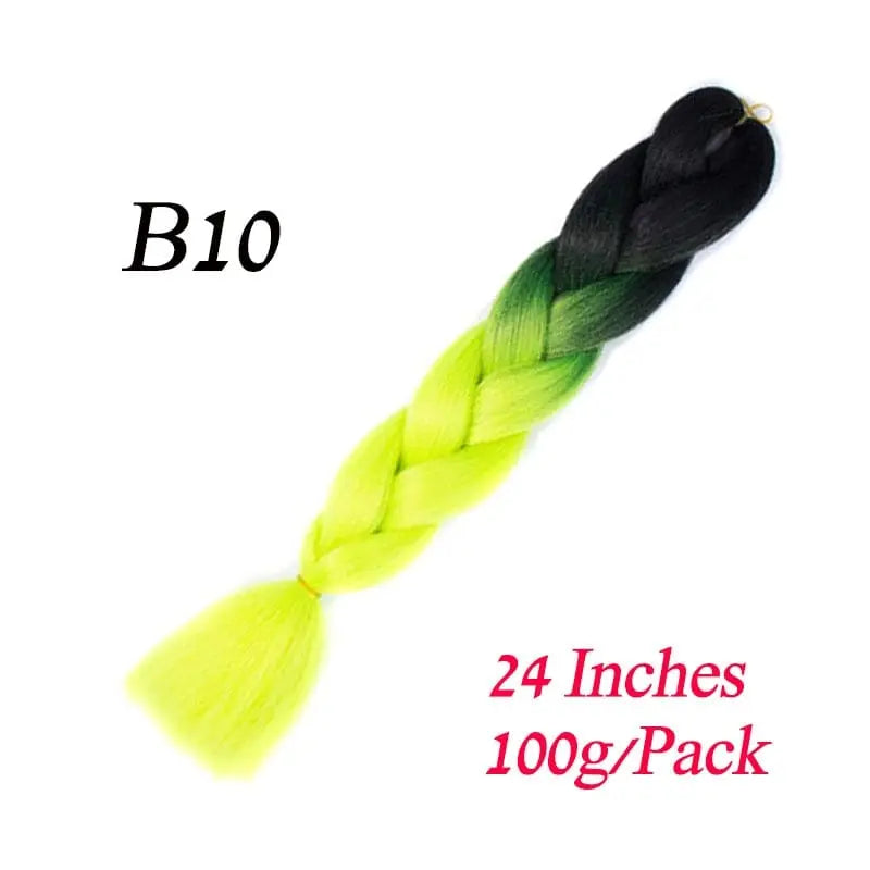 Showlu Store Nation 0 B10 / 24inches / China|1Pcs/Lot Lihui 24" Synthetic Braiding Hair Ombre Braiding Hair Packs Jumbo Braid Hair For Women Wholesale DIY Hairstyle Blue Grey