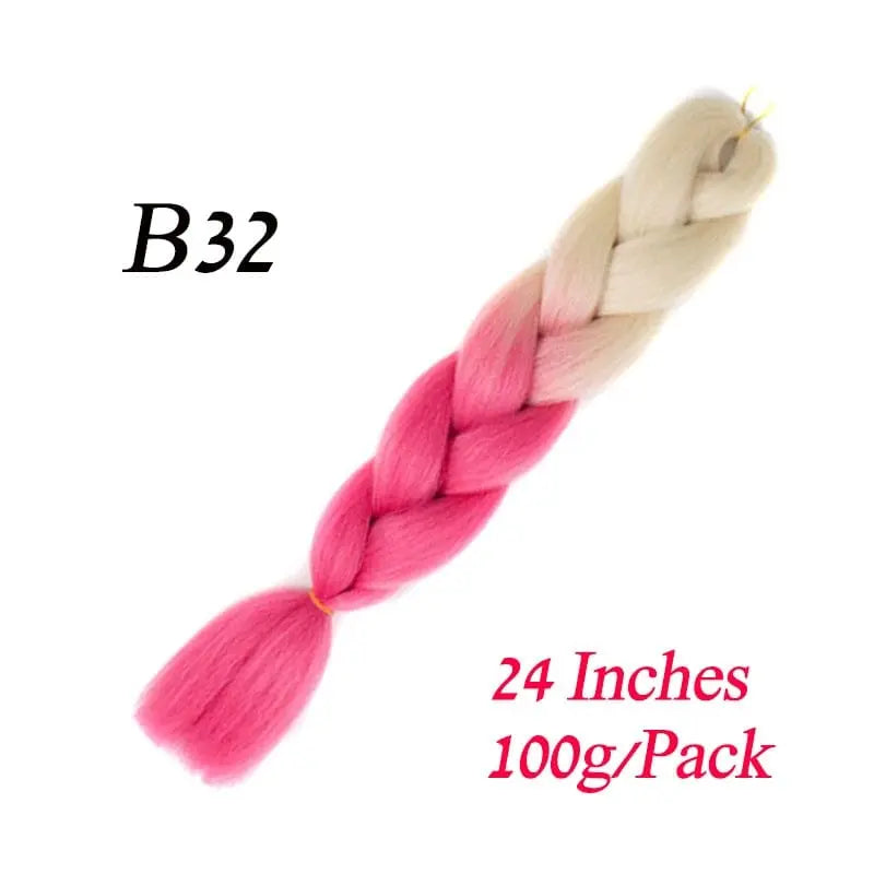Showlu Store Nation 0 B32 / 24inches / China|1Pcs/Lot Lihui 24" Synthetic Braiding Hair Ombre Braiding Hair Packs Jumbo Braid Hair For Women Wholesale DIY Hairstyle Blue Grey