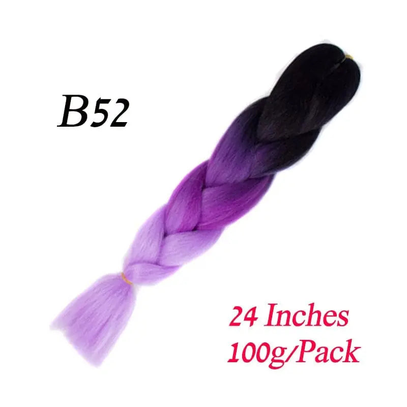 Showlu Store Nation 0 B52 / 24inches / China|1Pcs/Lot Lihui 24" Synthetic Braiding Hair Ombre Braiding Hair Packs Jumbo Braid Hair For Women Wholesale DIY Hairstyle Blue Grey