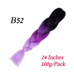 Showlu Store Nation 0 B52 / 24inches / China|1Pcs/Lot Lihui 24" Synthetic Braiding Hair Ombre Braiding Hair Packs Jumbo Braid Hair For Women Wholesale DIY Hairstyle Blue Grey