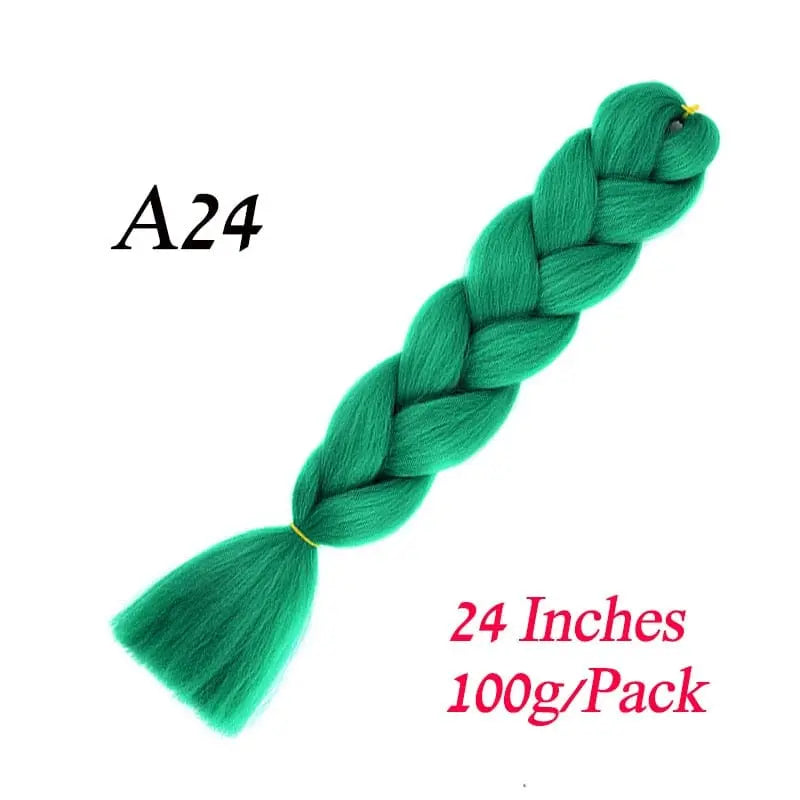 Showlu Store Nation 0 A24 / 24inches / China|1Pcs/Lot Lihui 24" Synthetic Braiding Hair Ombre Braiding Hair Packs Jumbo Braid Hair For Women Wholesale DIY Hairstyle Blue Grey