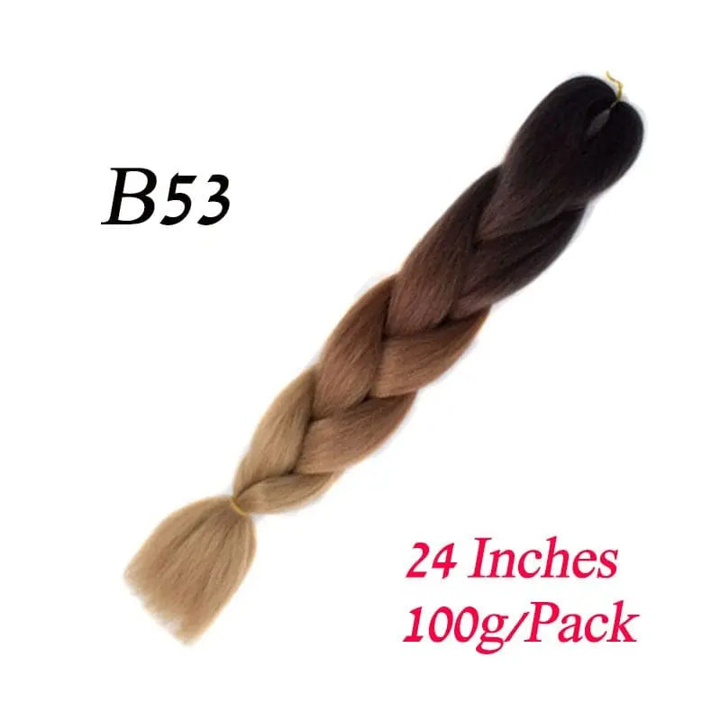Showlu Store Nation 0 B53 / 24inches / China|1Pcs/Lot Lihui 24" Synthetic Braiding Hair Ombre Braiding Hair Packs Jumbo Braid Hair For Women Wholesale DIY Hairstyle Blue Grey