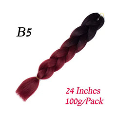 Showlu Store Nation 0 B5 / 24inches / China|1Pcs/Lot Lihui 24" Synthetic Braiding Hair Ombre Braiding Hair Packs Jumbo Braid Hair For Women Wholesale DIY Hairstyle Blue Grey