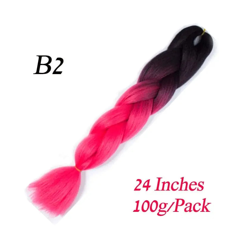 Showlu Store Nation 0 B2 / 24inches / China|1Pcs/Lot Lihui 24" Synthetic Braiding Hair Ombre Braiding Hair Packs Jumbo Braid Hair For Women Wholesale DIY Hairstyle Blue Grey