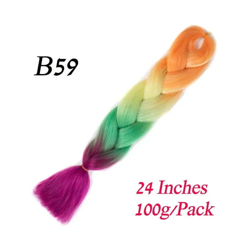 Showlu Store Nation 0 B59 / 24inches / China|1Pcs/Lot Lihui 24" Synthetic Braiding Hair Ombre Braiding Hair Packs Jumbo Braid Hair For Women Wholesale DIY Hairstyle Blue Grey