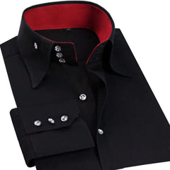 Showlu Fashion Store 0 Black 2011 / 38 Asian size M Men's Casual Shirt Long Sleeve Korean Trends Fashion Button-down Collared Shirt Business Dress Shirts Slim Fit Designer Shirts