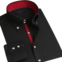Showlu Fashion Store 0 black buckle 2187 / 38 Asian size M Men's Casual Shirt Long Sleeve Korean Trends Fashion Button-down Collared Shirt Business Dress Shirts Slim Fit Designer Shirts