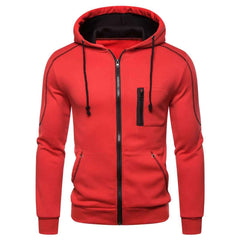 Showlu Fashion Store 0 Red / S Men's Hoodie Black White Army Green Red Hooded Color Block Fleece Cool Casual Winter Clothing Apparel Hoodies Sweatshirts