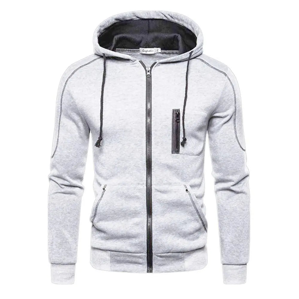 Showlu Fashion Store 0 White / S Men's Hoodie Black White Army Green Red Hooded Color Block Fleece Cool Casual Winter Clothing Apparel Hoodies Sweatshirts