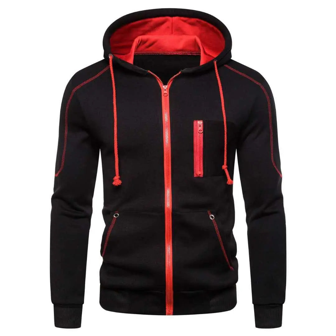 Showlu Fashion Store 0 Men's Hoodie Black White Army Green Red Hooded Color Block Fleece Cool Casual Winter Clothing Apparel Hoodies Sweatshirts