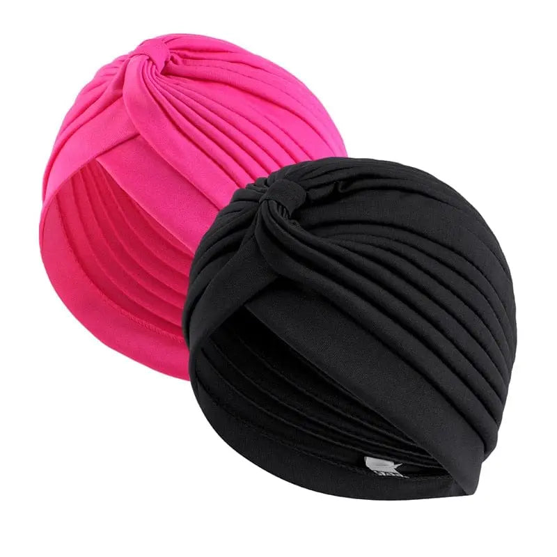 New 2pcs/lot Muslim Women Stretchy Turban Cap Hair Loss Chemo Head Wraps Islamic inner Hat Bennie Twisted India's Hat for Girl - SHOWLU FASHION STORE