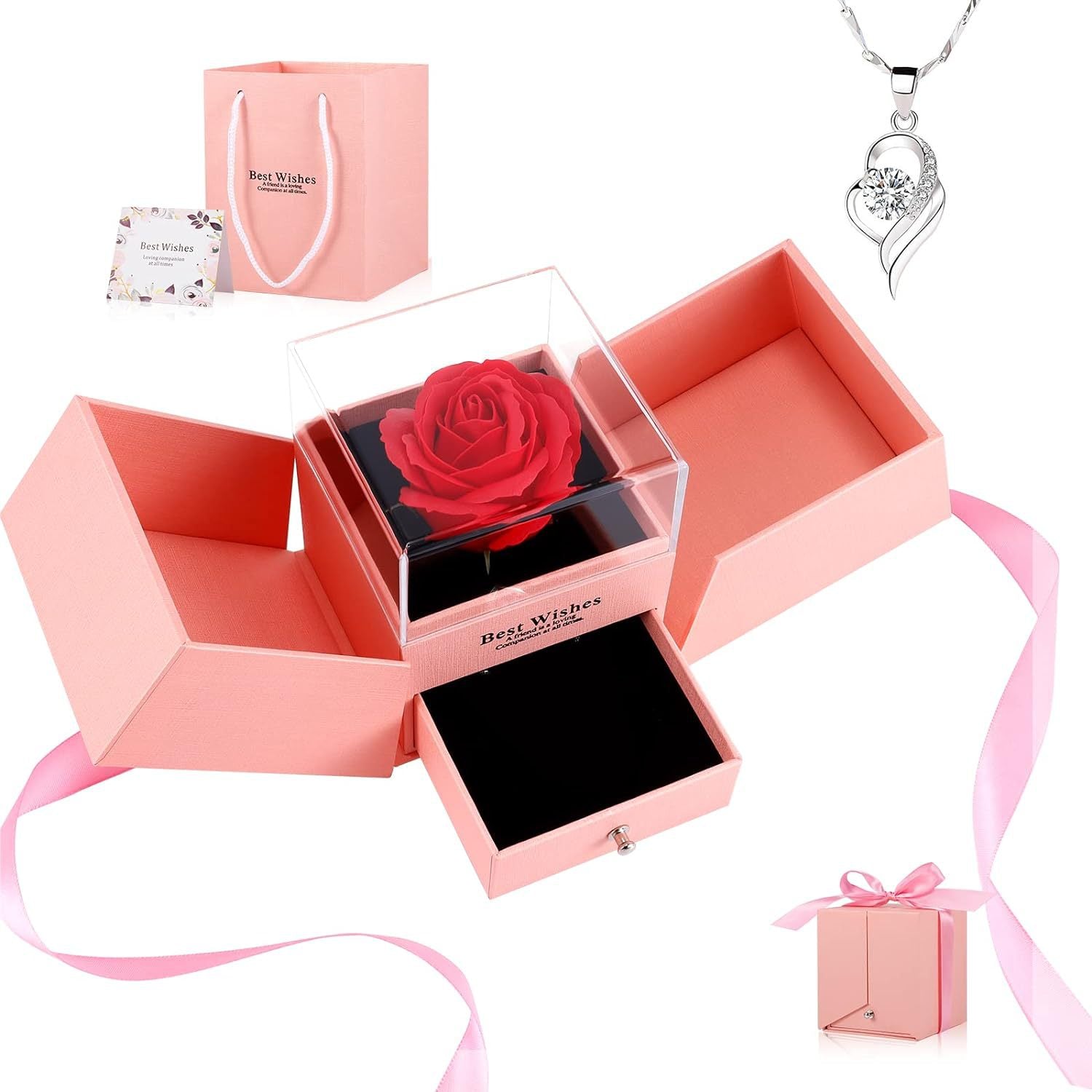 2024 Valentine's Day Rose Eternal Flower Jewelry Box Birthd SHOWLU FASHION STORE