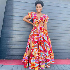 Fat Women plus Size Summer Sexy Dresses Casual Printed Dress SHOWLU FASHION STORE