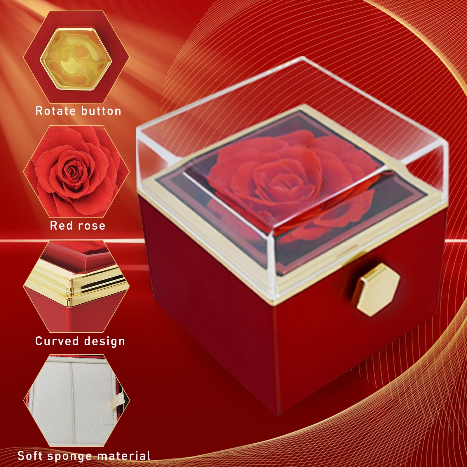 2024 Valentine's Day Rose Eternal Flower Jewelry Box Birthd SHOWLU FASHION STORE