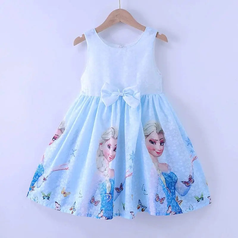 Princess Dress Summer Pure Cotton Vest Children Sleeveless Elsa - SHOWLU FASHION STORE