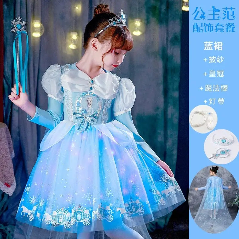 Princess Dress Summer Pure Cotton Vest Children Sleeveless Elsa - SHOWLU FASHION STORE