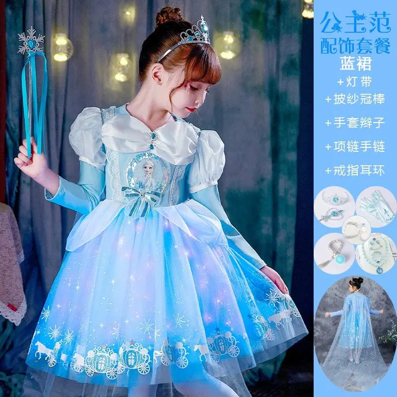 Princess Dress Summer Pure Cotton Vest Children Sleeveless Elsa - SHOWLU FASHION STORE