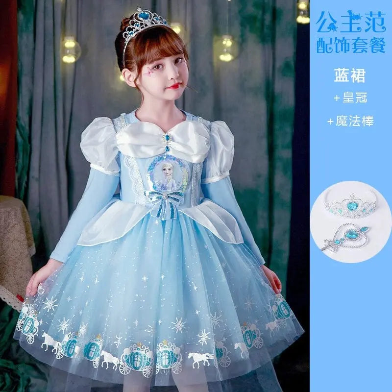 Princess Dress Summer Pure Cotton Vest Children Sleeveless Elsa - SHOWLU FASHION STORE