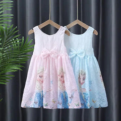 Princess Dress Summer Pure Cotton Vest Children Sleeveless Elsa - SHOWLU FASHION STORE