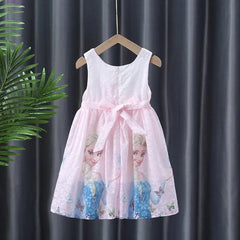 Princess Dress Summer Pure Cotton Vest Children Sleeveless Elsa - SHOWLU FASHION STORE