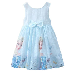 Princess Dress Summer Pure Cotton Vest Children Sleeveless Elsa - SHOWLU FASHION STORE