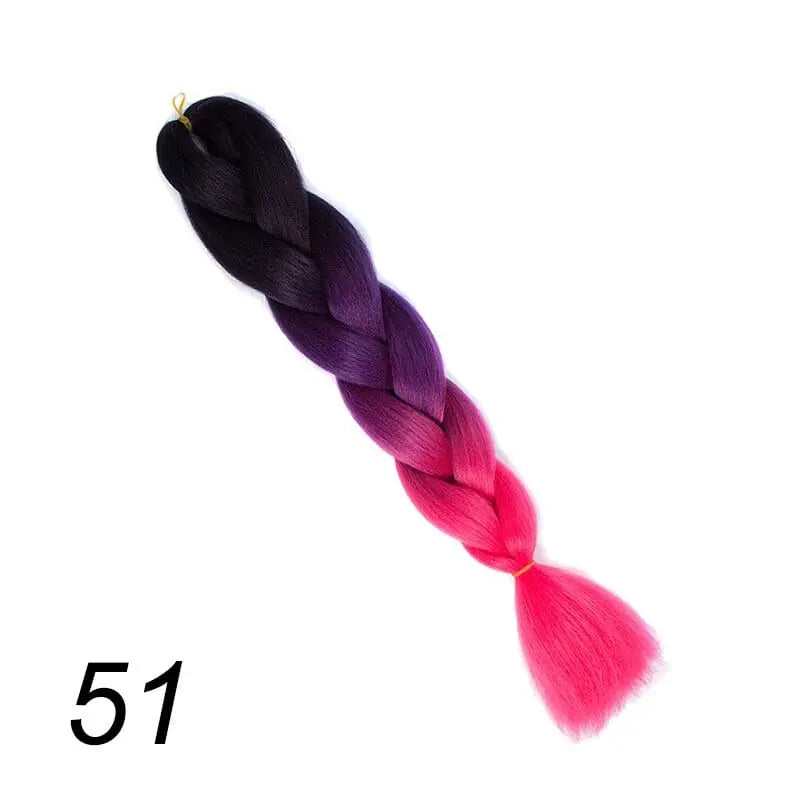Showlu Store Nation 0 M#Blue / 24inches Qp hair 24 inch Ombre Color Synthetic Hair Braids Pre Stretched Wholesale Jumbo Braiding KaneKalon Hair Extensions 100g/pcs