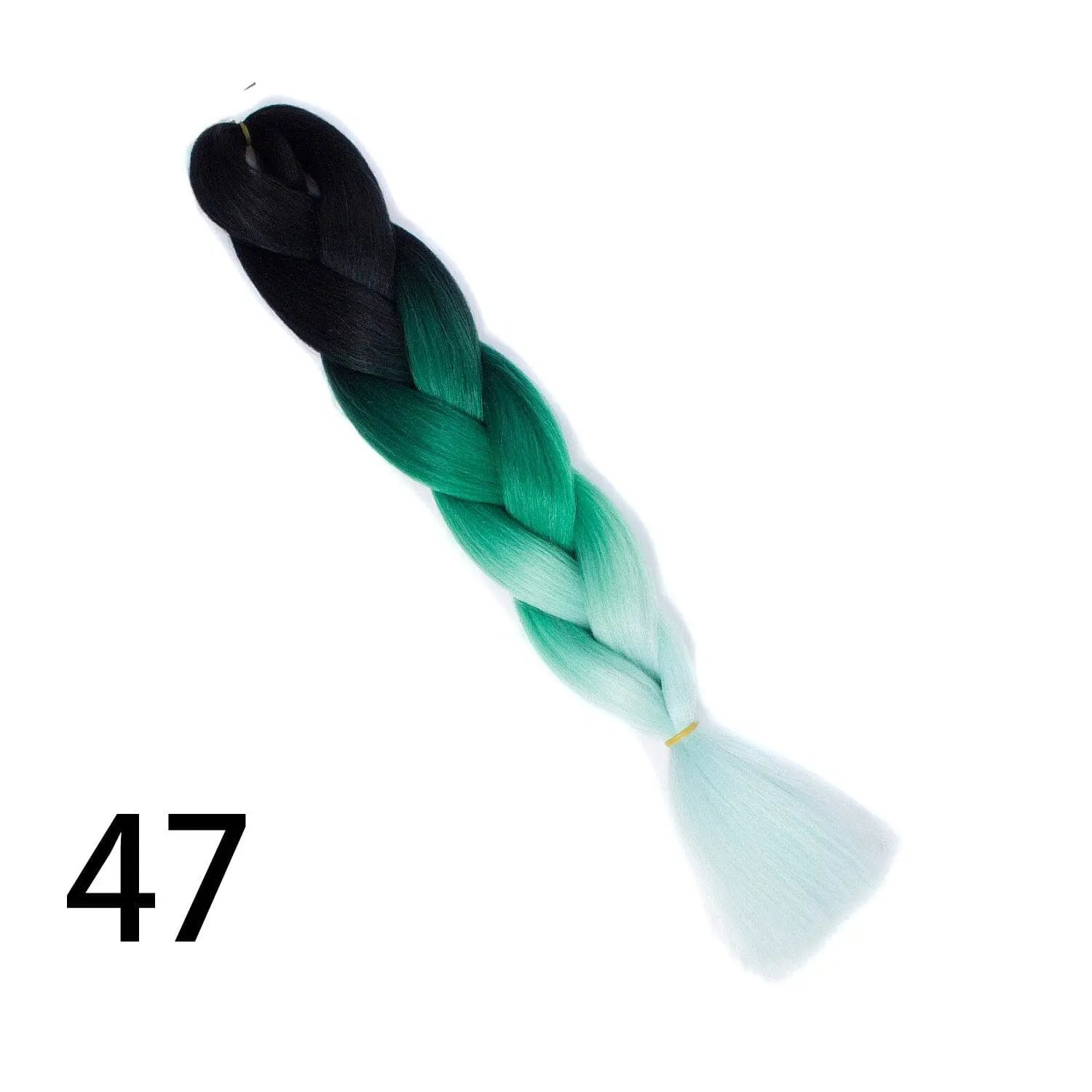 Showlu Store Nation 0 T1B/Green / 24inches Qp hair 24 inch Ombre Color Synthetic Hair Braids Pre Stretched Wholesale Jumbo Braiding KaneKalon Hair Extensions 100g/pcs