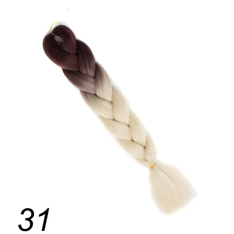 Showlu Store Nation 0 P16/613 / 24inches Qp hair 24 inch Ombre Color Synthetic Hair Braids Pre Stretched Wholesale Jumbo Braiding KaneKalon Hair Extensions 100g/pcs