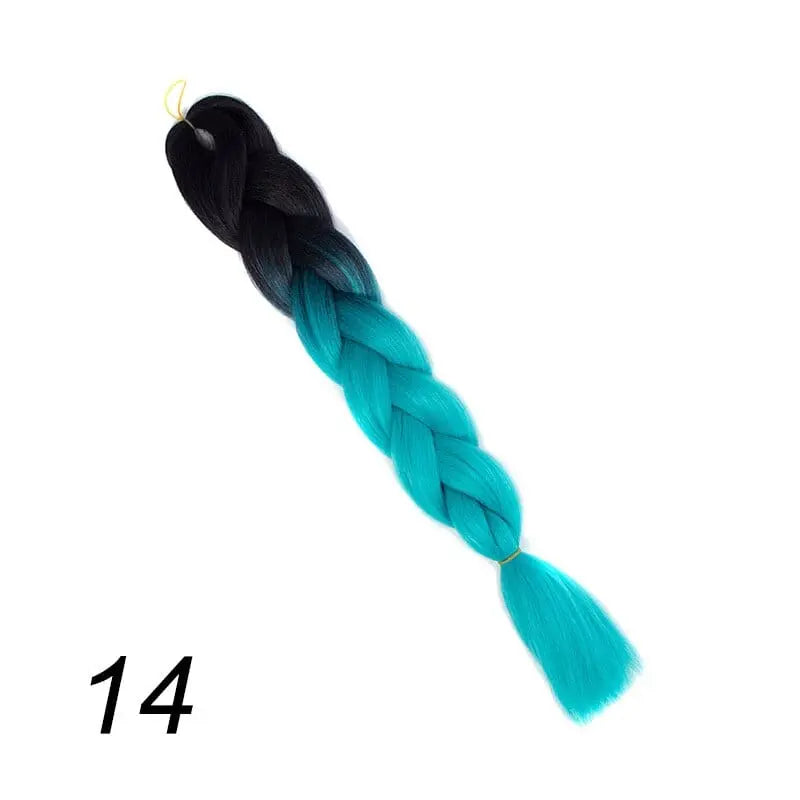 Showlu Store Nation 0 #24 / 24inches Qp hair 24 inch Ombre Color Synthetic Hair Braids Pre Stretched Wholesale Jumbo Braiding KaneKalon Hair Extensions 100g/pcs