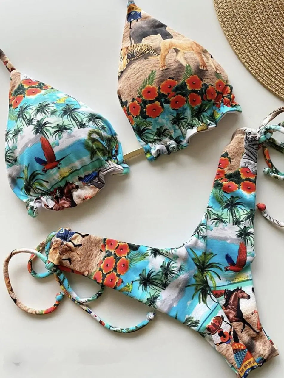 Showlu Fashion Store 0 QS03 / S RUOTONGSEPT Exquisite Sports Bikini Set