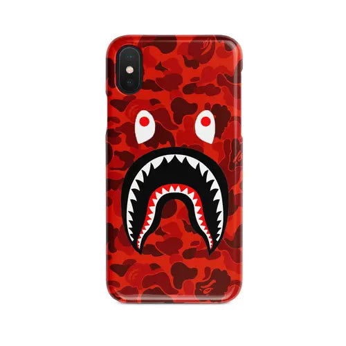 White Libra Tech Accessories iPhone X / Xs Red Camo Shark Mouth iPhone Case