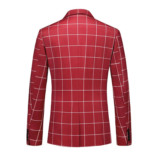 Single Breasted Plaid Suit Men's Clothing Fashion Simple Men Business Social Wedding Party Tuxedo Dress Blazers Jacket SHOWLU FASHION STORE