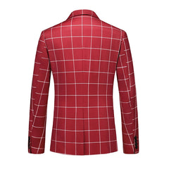 Single Breasted Plaid Suit Men's Clothing Fashion Simple Men Business Social Wedding Party Tuxedo Dress Blazers Jacket SHOWLU FASHION STORE