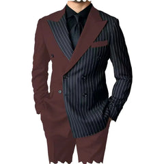 New Style Slim Fit Men Suits 2 Piece Groom Tuxedos Peak Lapel Double Breasted Blazer Pants Sets Prom Business Costume Homme SHOWLU FASHION STORE