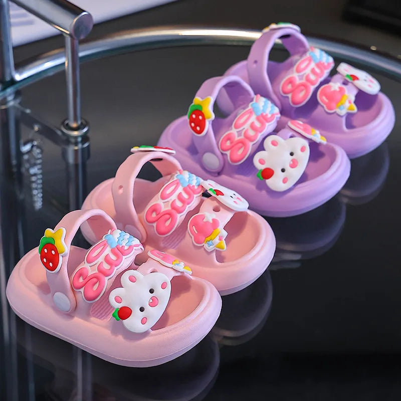 Children Summer Cartoon Sandals Kids Non-slip Baby Girls Cartoon Cute Rabbit Sandals Infantil Boys Soft Sole Garden Beach Shoes SHOWLU FASHION STORE