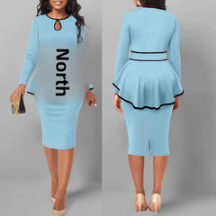 SexyElegant Amazon Cross-Border Suit Dress Ruffle Edge Top Side Slit Skirt 2-Piece Set For Women From China Big Land