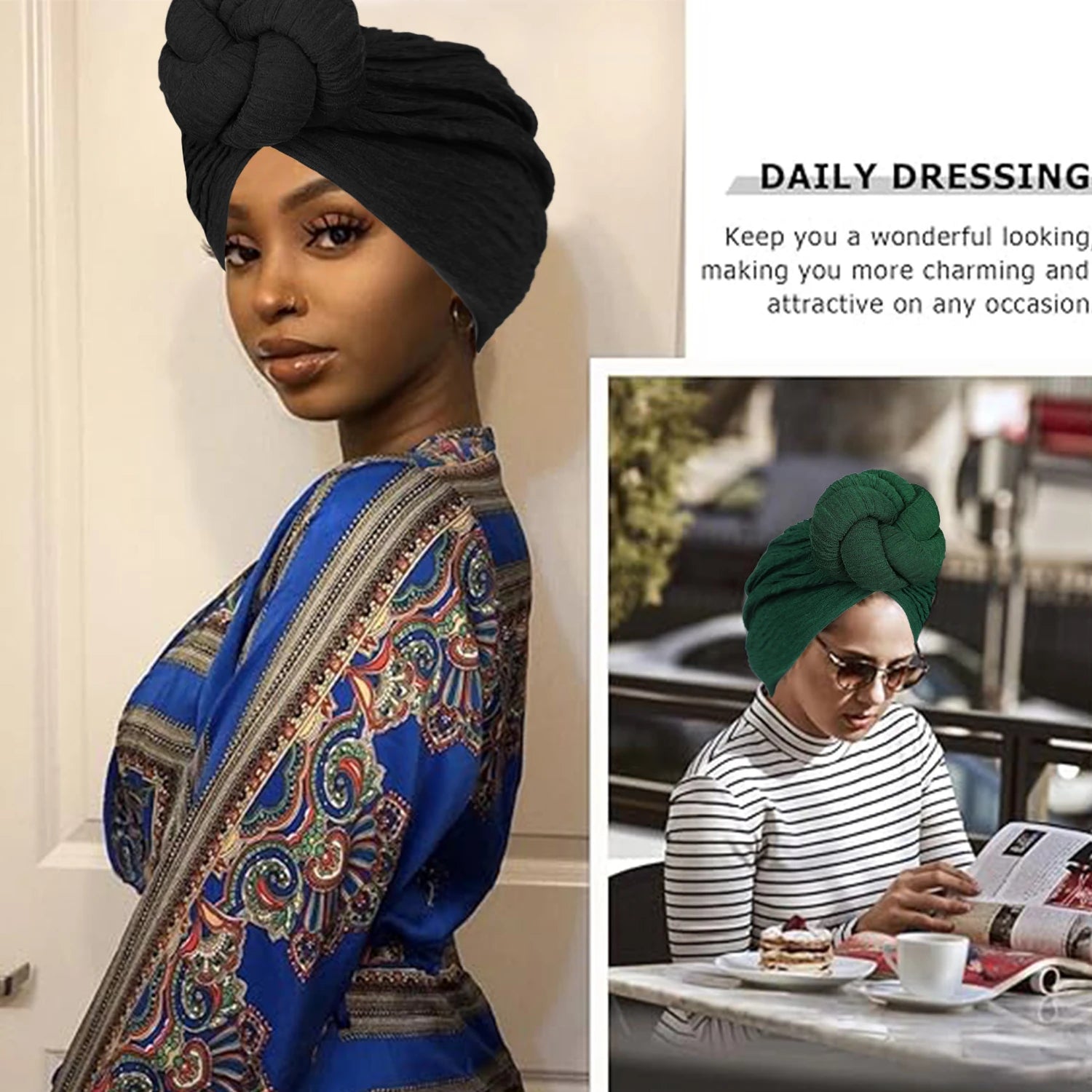 Women's Fashion Turbans New Bubble Cloth Large Plate Flower Elastic Leisure Comfortable and Breathable Daily Hat Headband Hat SHOWLU FASHION STORE