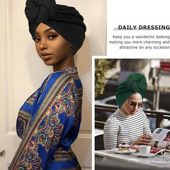 Women's Fashion Turbans New Bubble Cloth Large Plate Flower Elastic Leisure Comfortable and Breathable Daily Hat Headband Hat SHOWLU FASHION STORE