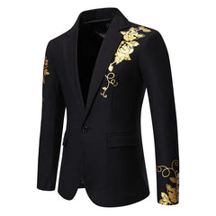 New Fashion Paisley Hot Stamping Print Mens Suit Coat Casual Business Wedding Slim Fit Suit Single Buckle Suit Party Coat Office SHOWLU FASHION STORE